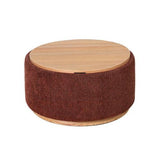 MIAMI TRAY OTTOMAN XL W/WOOD BASE - BURNT OCHRE