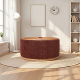 MIAMI TRAY OTTOMAN XL W/WOOD BASE - BURNT OCHRE