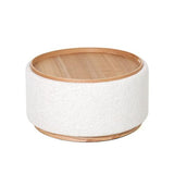 MIAMI TRAY OTTOMAN XL W/WOOD BASE - SEASHELL