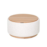 MIAMI TRAY OTTOMAN XL W/WOOD BASE - SEASHELL