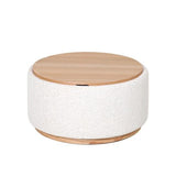 MIAMI TRAY OTTOMAN XL W/WOOD BASE - SEASHELL