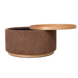 MIAMI TRAY OTTOMAN XL W/WOOD BASE - TOBACCO