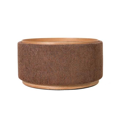 MIAMI TRAY OTTOMAN XL W/WOOD BASE - TOBACCO