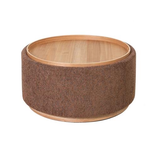 MIAMI TRAY OTTOMAN XL W/WOOD BASE - TOBACCO