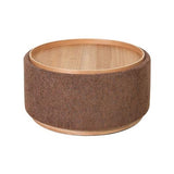 MIAMI TRAY OTTOMAN XL W/WOOD BASE - TOBACCO