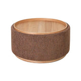 MIAMI TRAY OTTOMAN XL W/WOOD BASE - TOBACCO