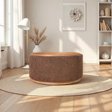 MIAMI TRAY OTTOMAN XL W/WOOD BASE - TOBACCO