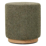 MIAMI OTTOMAN W/WOOD BASE - MOSS GREEN
