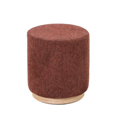 MIAMI OTTOMAN W/WOOD BASE - BURNT OCHRE