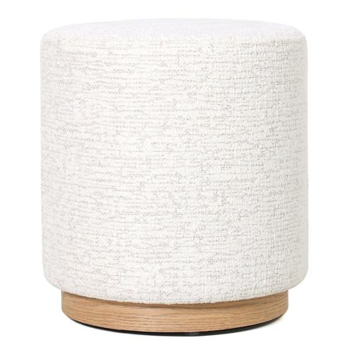 MIAMI OTTOMAN W/WOOD BASE - SEASHELL