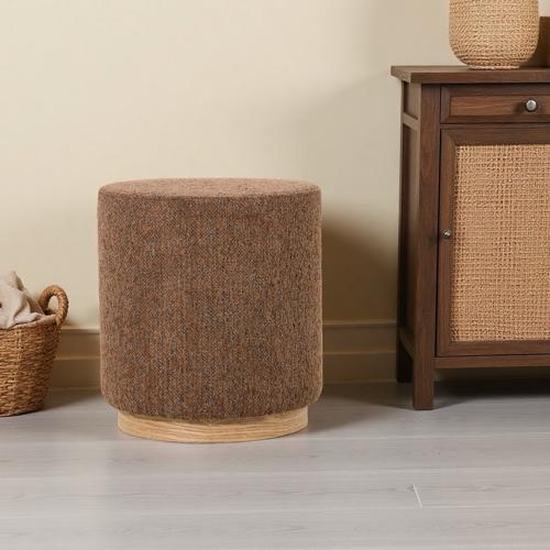MIAMI OTTOMAN W/WOOD BASE - TOBACCO