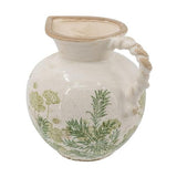 CERAMIC GREEN FLORAL VASE - 205x165x185