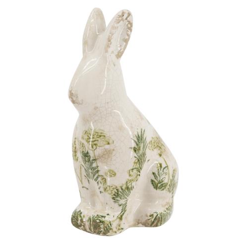 CERAMIC GREEN FLORAL RABBIT