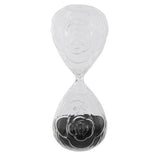 ROSE EMBOSSED HOUR GLASS WITH BLACK SAND - SMALL