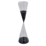 TRIANGULAR HOUR GLASS WITH BLACK SAND