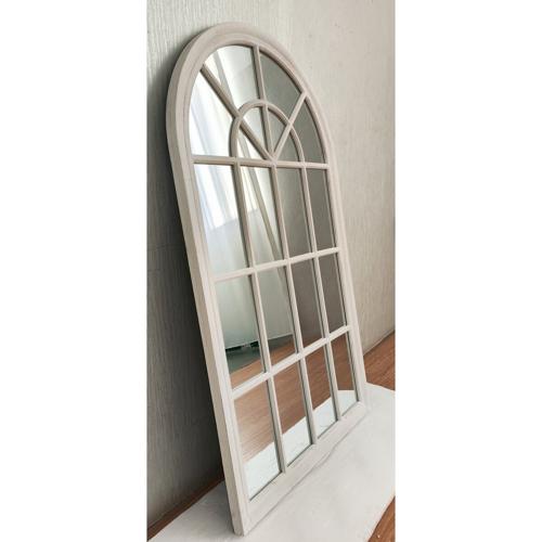 VINTAGE CREAM CHURCH WINDOW MIRROR -Version 1