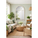 VINTAGE CREAM CHURCH WINDOW MIRROR -Version 1