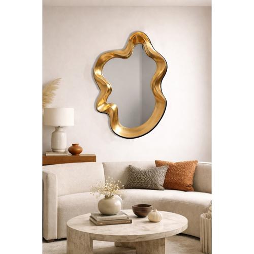VINTAGE GOLD ABSTRACT MIRROR - 1040x650x70