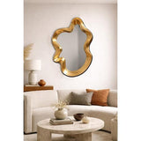 VINTAGE GOLD ABSTRACT MIRROR - 1040x650x70