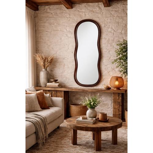 WALNUT ABSTRACT MIRROR - 1700x700x40