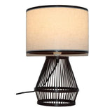 BAMBOO & LINEN TABLE LAMP - NATURAL/BLACK