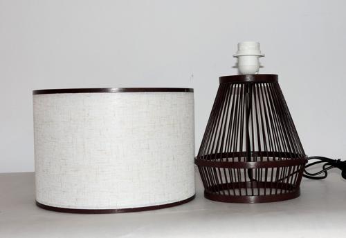 BAMBOO & LINEN TABLE LAMP - NATURAL/BLACK