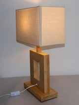 BAMBOO & LINEN TABLE LAMP - NATURAL - 350x200x580