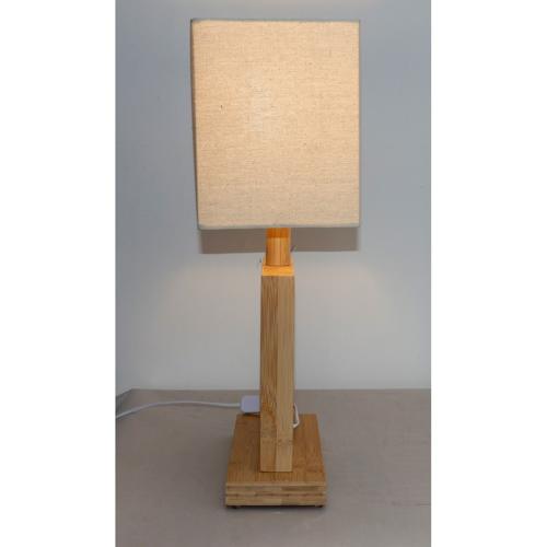BAMBOO & LINEN TABLE LAMP - NATURAL - 350x200x580