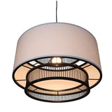 BAMBOO & LINEN PENDANT - NATURAL/BLACK