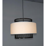 BAMBOO & LINEN PENDANT - NATURAL/BLACK