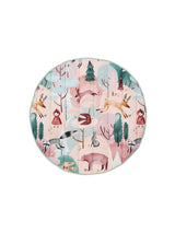 Folk Woodland 120cm Round Playmat by Linen House Kids -  (Blush)
