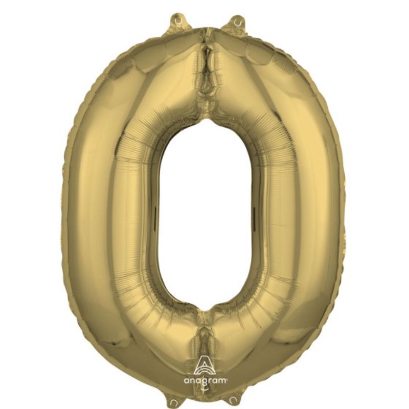 Balloon - SuperShape White Gold Numeral 0.