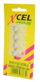 Stayput Nylon Horizontal Fastener Natural 35mm X 15mm Base (4)