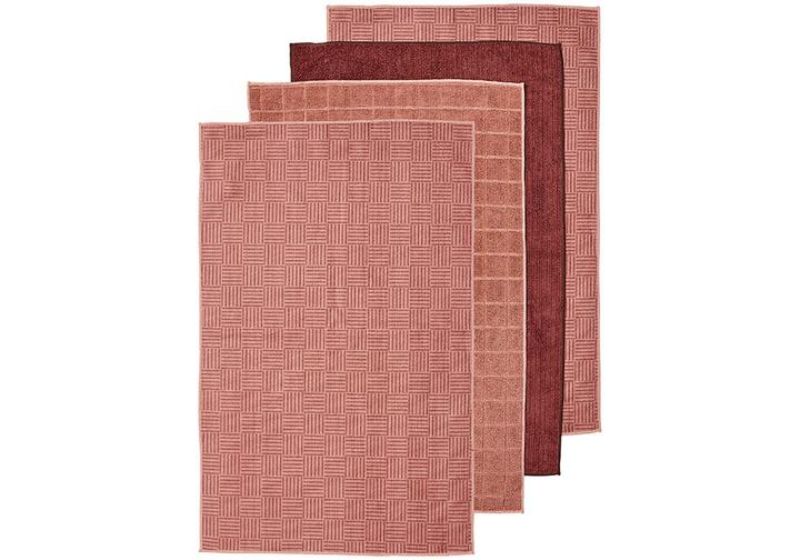 Benson Pink Sand Microfibre 4pk Tea Towel - Set of 6