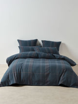 Douglas Duvet Cover Set by Linen House - King (Navy)