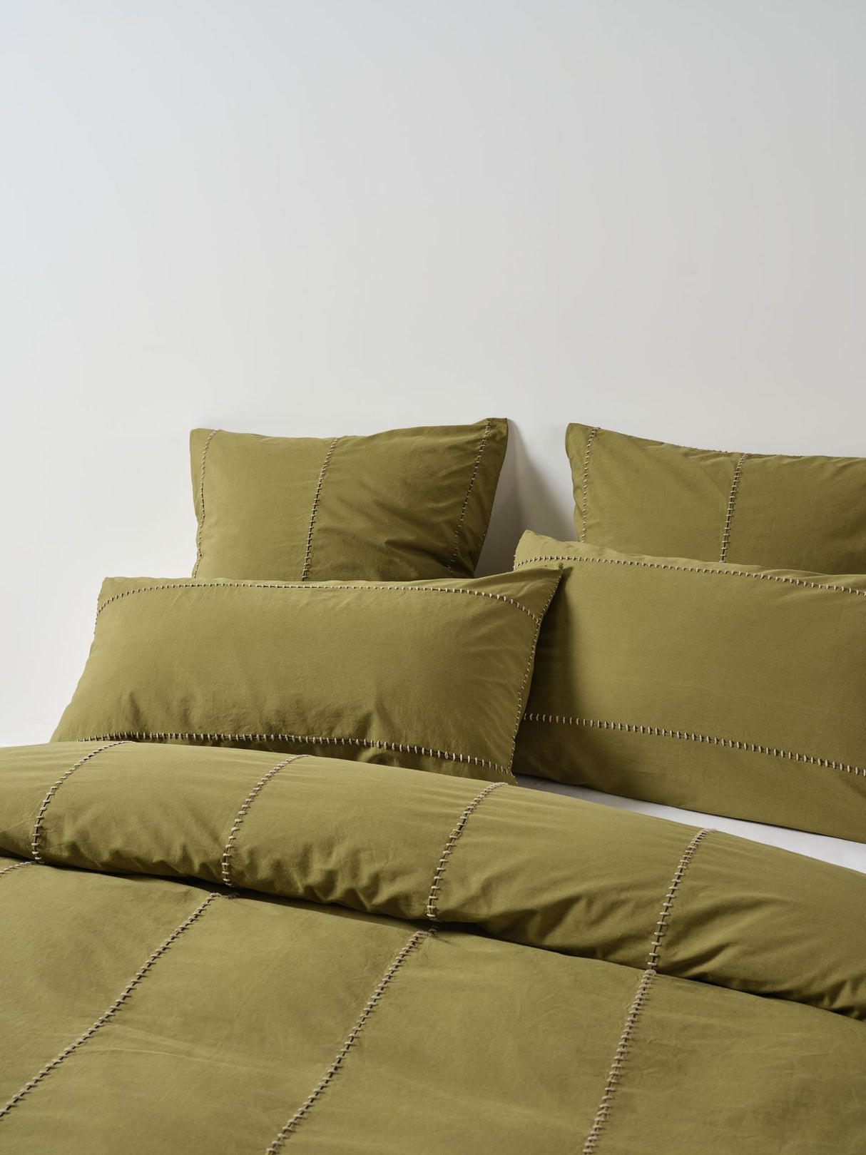 Jerome Duvet Cover Set by Linen House - King (Olive)