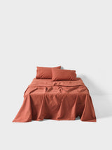 Volley Check Sheet Set Set by Linen House - King (Chilli)