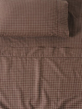 Volley Check Sheet Set Set by Linen House - Super King (Chocolate)