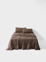 Volley Check Sheet Set Set by Linen House - Super King (Chocolate)