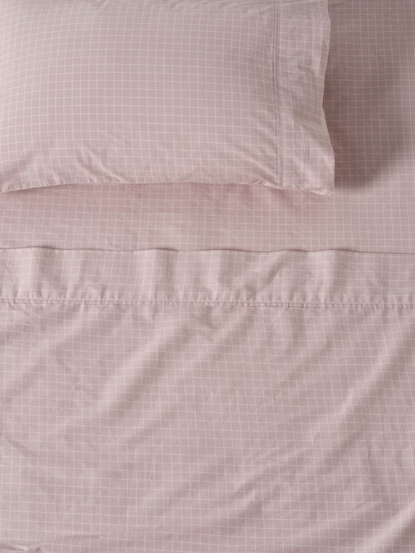 Volley Check Sheet Set Set by Linen House - Queen (Orchid)