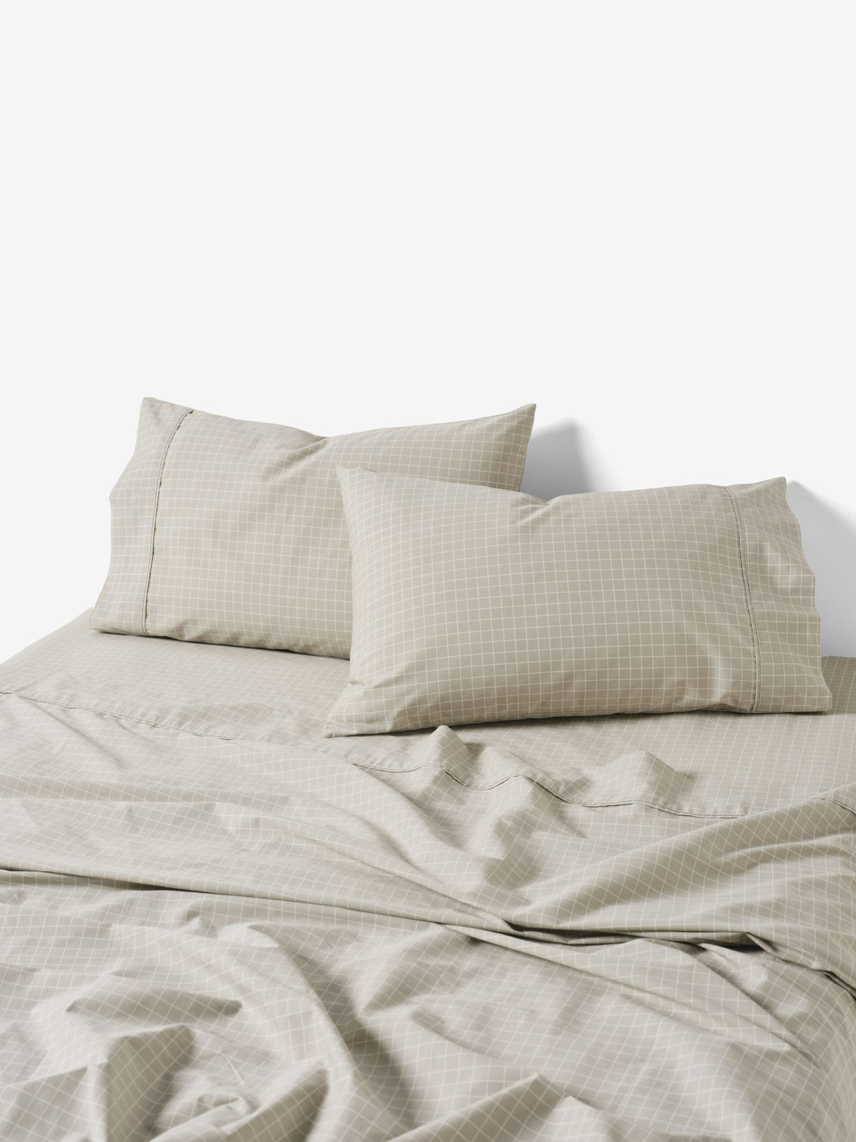 Volley Check Sheet Set Set by Linen House - Queen (Pebble)