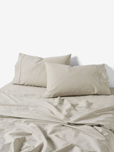 Volley Check Sheet Set Set by Linen House - Queen (Pebble)