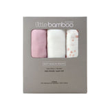 Little Bamboo Muslin Wraps 3pk - Dusty Pink - Little Bamboo