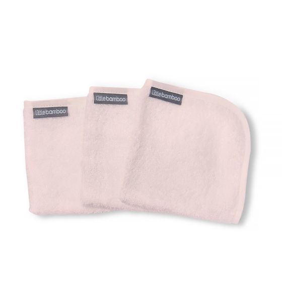 Little Bamboo Towelling Washer 3pk - Dusty Pink - Little Bamboo