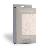 Little Bamboo Jersey Fitted Sheet Cot Herringbone Dusty Pink - Little Bamboo