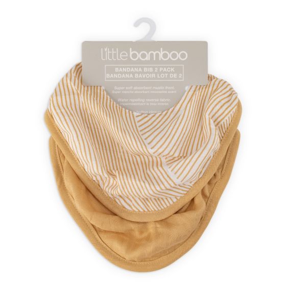 Little Bamboo Muslin Bibs 2pk - Marigold - Little Bamboo