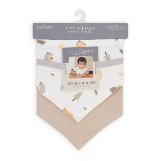Little Linen Jersey Bib 2pk - Nectar Bear - Little Linen