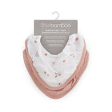 Little Bamboo Muslin Bib 2pk - Dusty Rose - Little Bamboo
