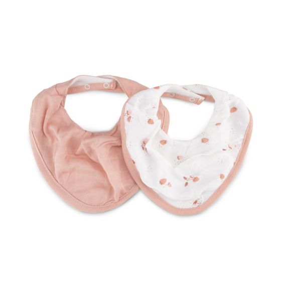 Little Bamboo Muslin Bib 2pk - Dusty Rose - Little Bamboo