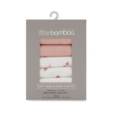 Little Bamboo Muslin Washers 6pk - Dusty Rose - Little Bamboo